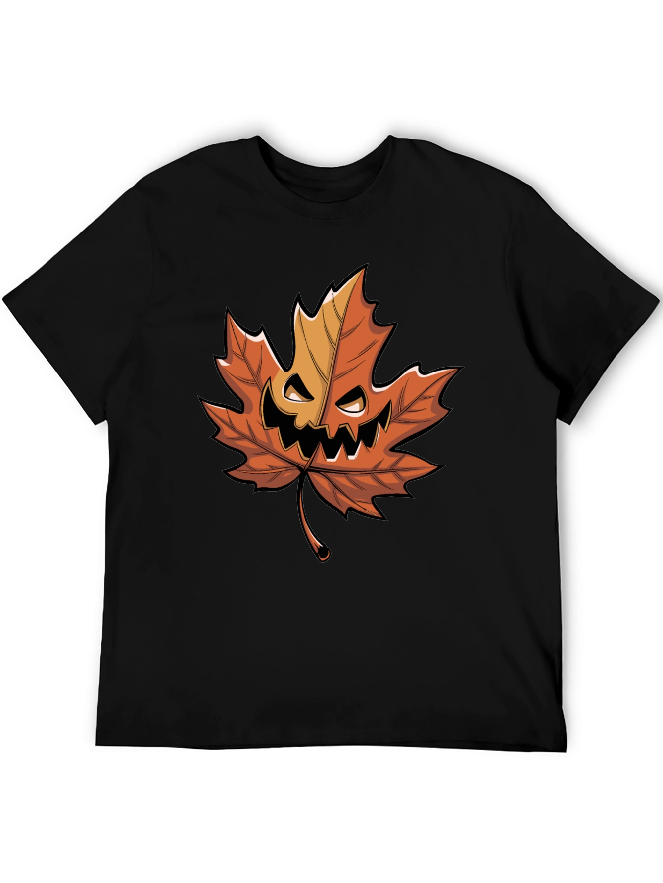 Halloween Pumpkin Maple Leaf Graphic Tee
