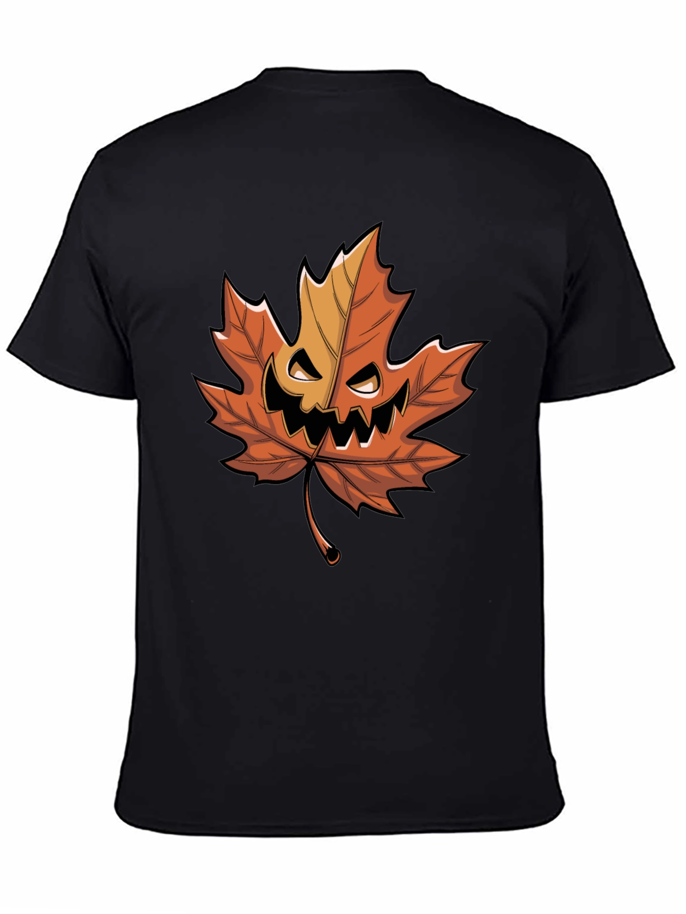 Halloween Pumpkin Maple Leaf Graphic Tee