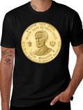 Haile Selassie Gold Coin Graphic T-Shirt