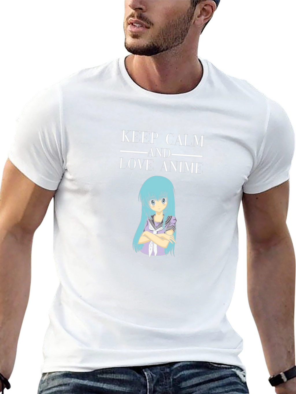 Keep Calm Anime Black T-Shirt