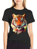 Geometric Tiger Graphic Tee - Mens Black T-Shirt