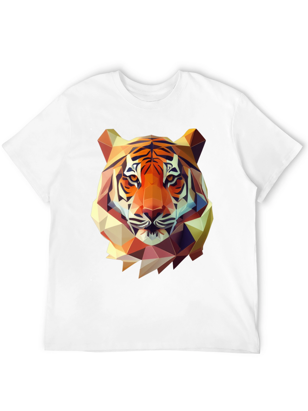 Geometric Tiger Graphic Tee - Mens Black T-Shirt