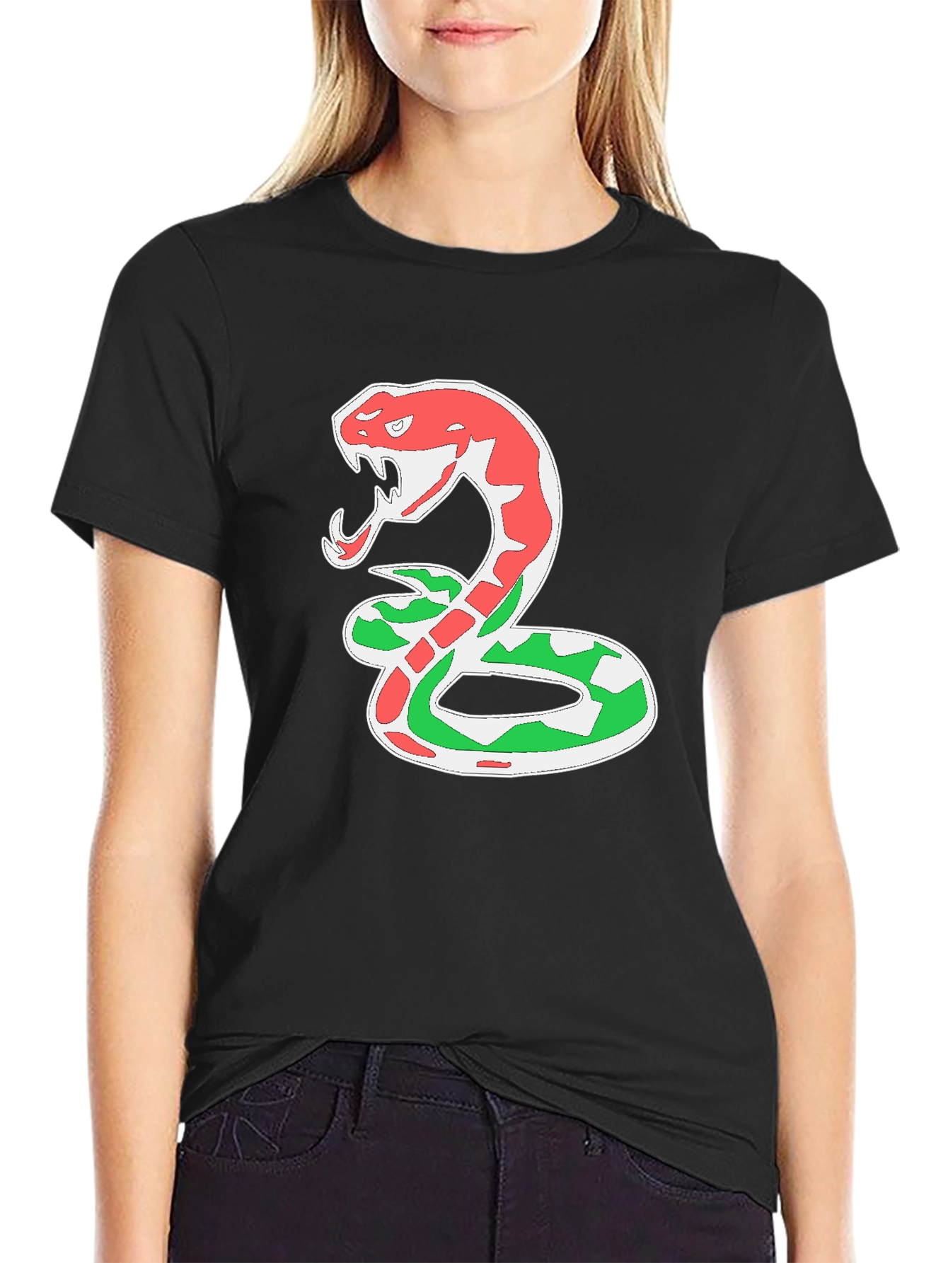 Snake T-Shirt - Red & Green Cobra Design