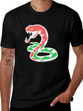 Snake T-Shirt - Red & Green Cobra Design