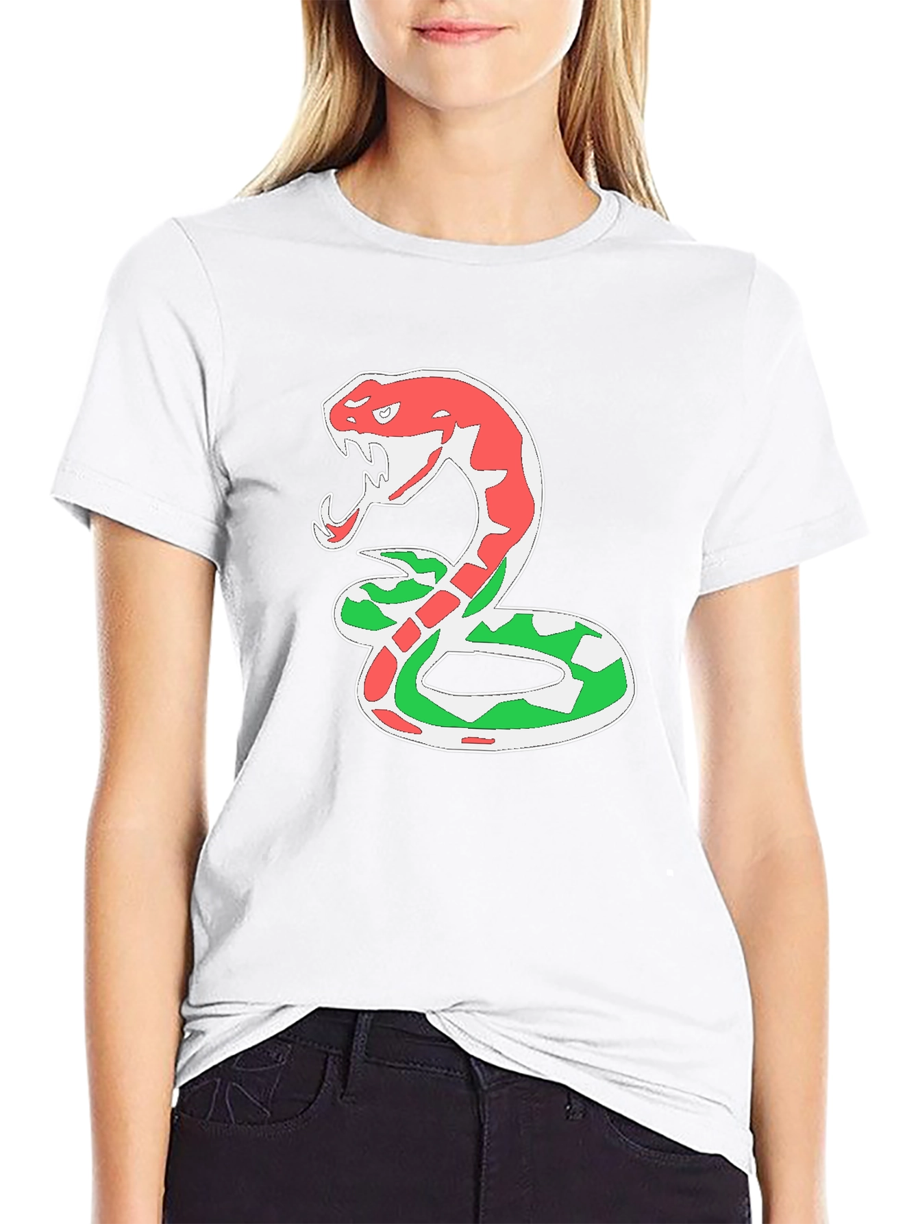 Snake T-Shirt - Red & Green Cobra Design