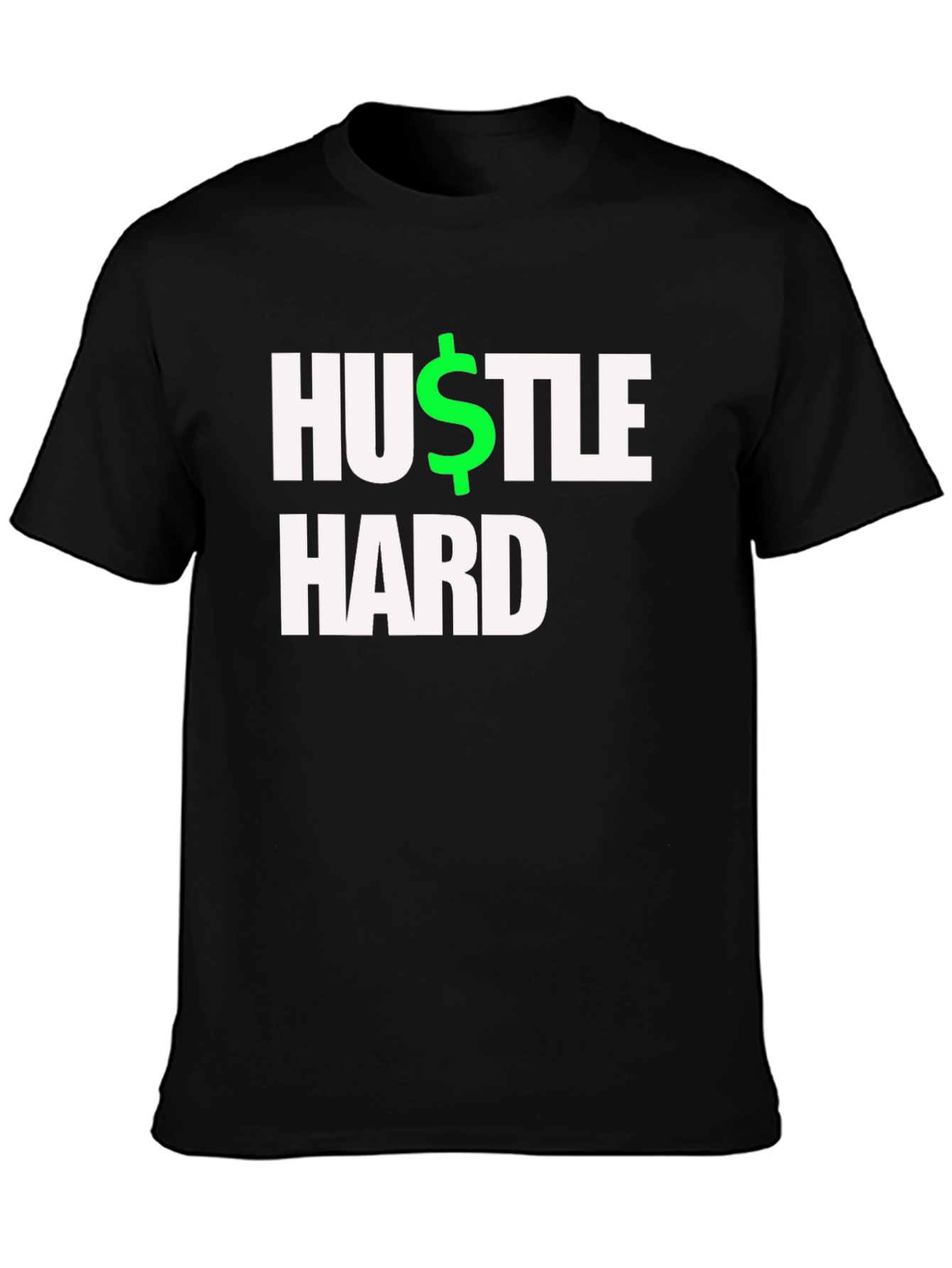 Hustle Hard Black T-Shirt - Motivational Design
