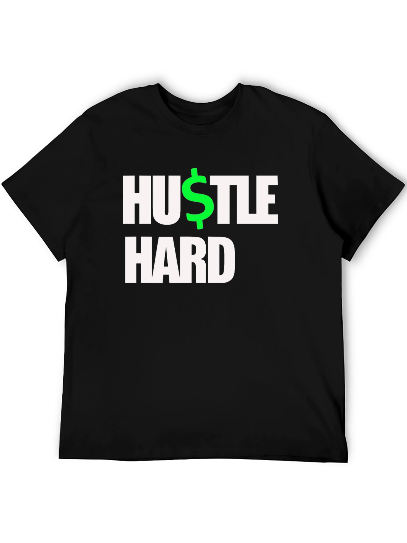 Hustle Hard Black T-Shirt - Motivational Design