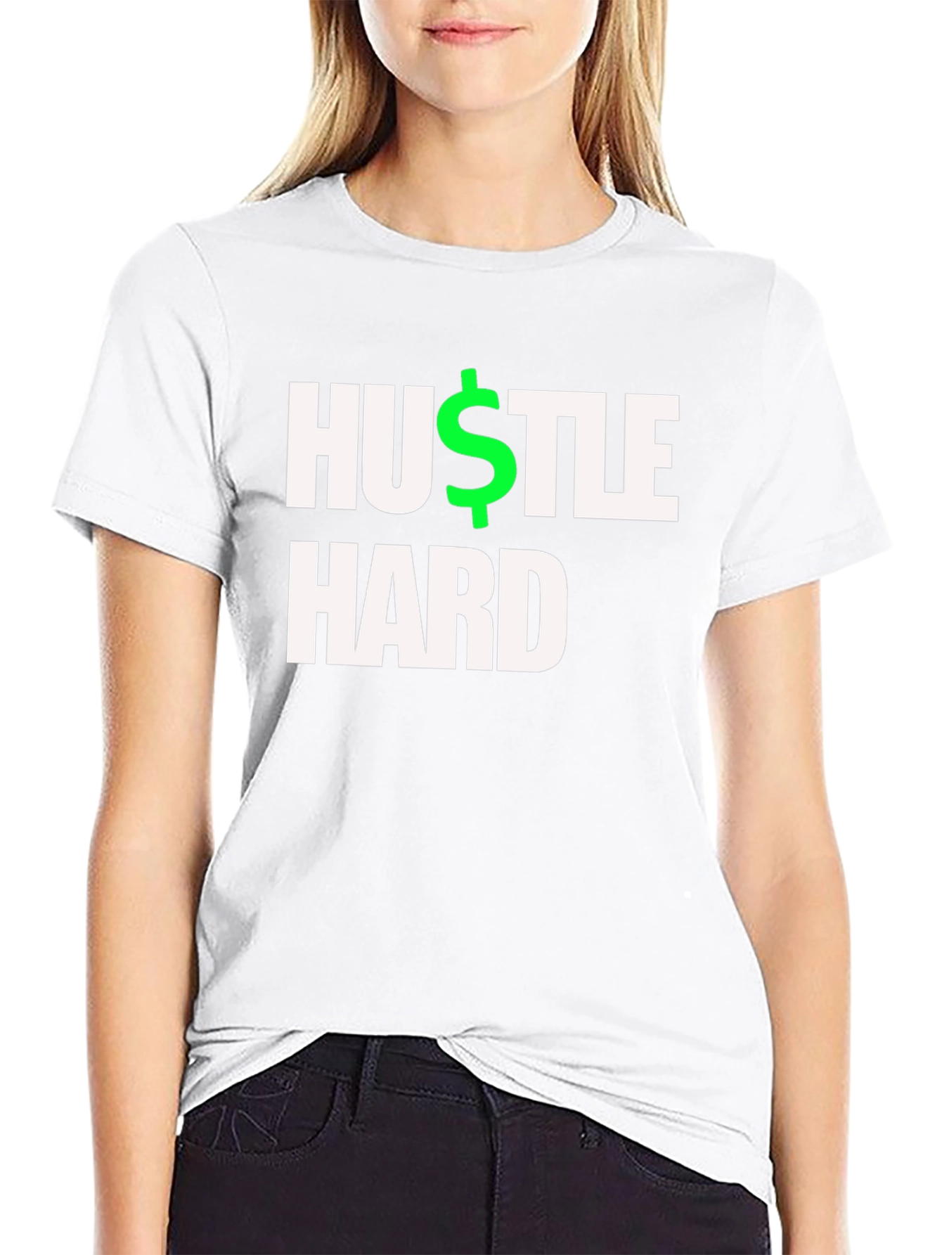 Hustle Hard Black T-Shirt - Motivational Design