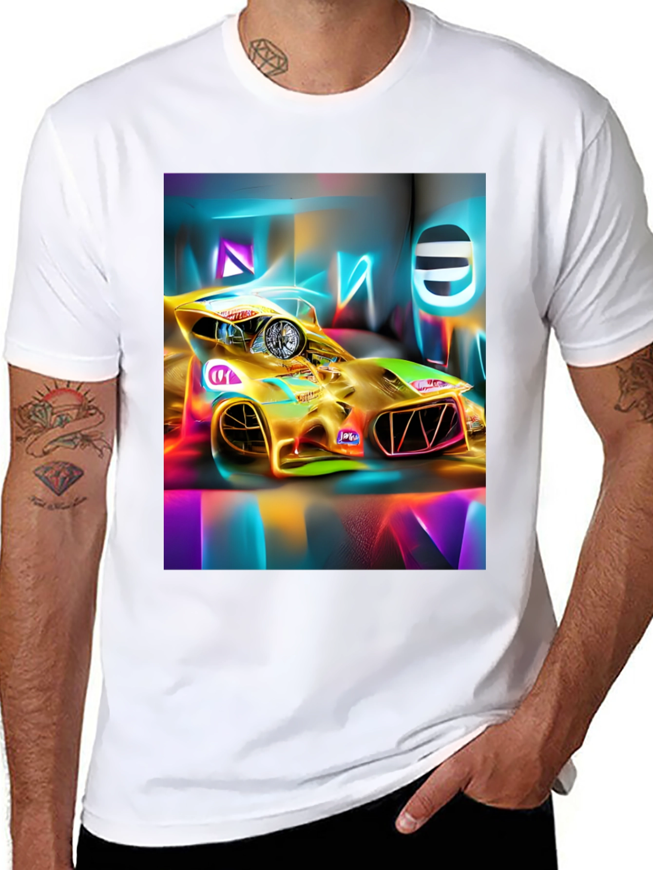 Neon Race Car T-Shirt