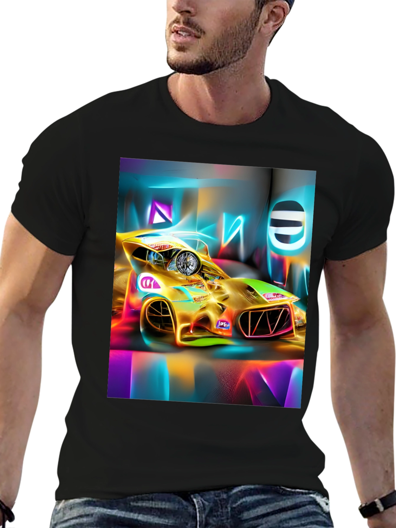 Neon Race Car T-Shirt