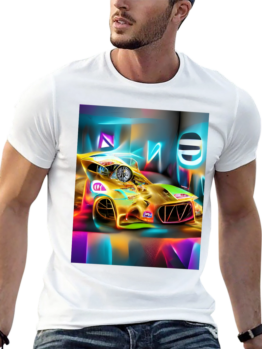 Neon Race Car T-Shirt