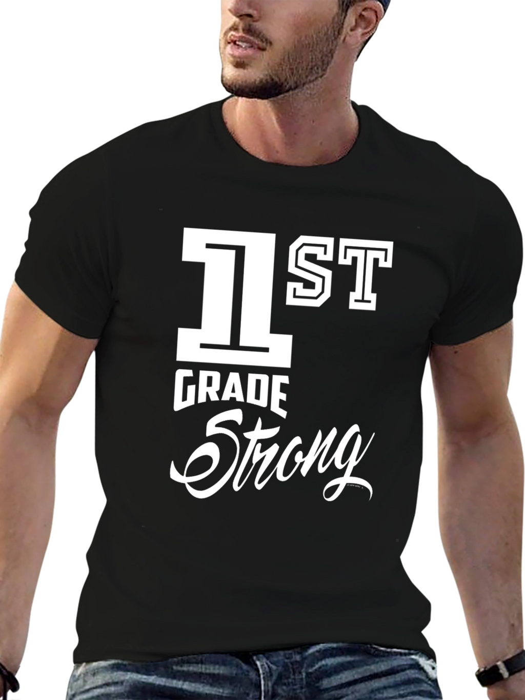 1st Grade Strong Black T-Shirt