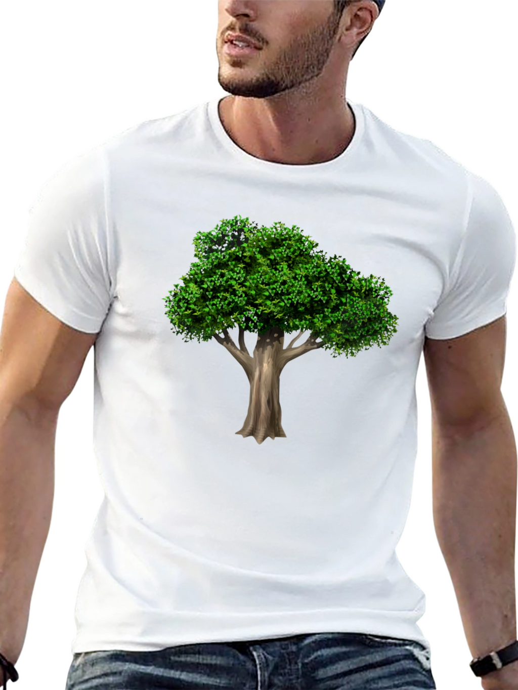 Nature Tree Graphic T-Shirt - Black