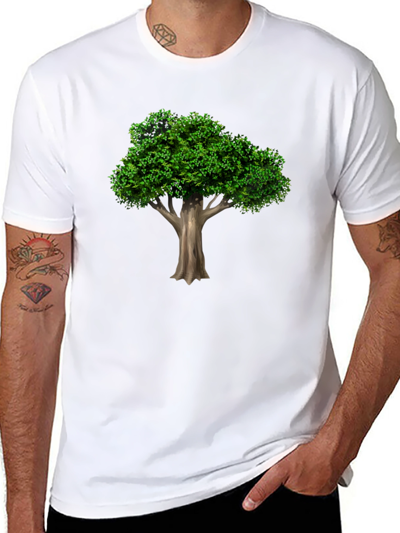 Nature Tree Graphic T-Shirt - Black