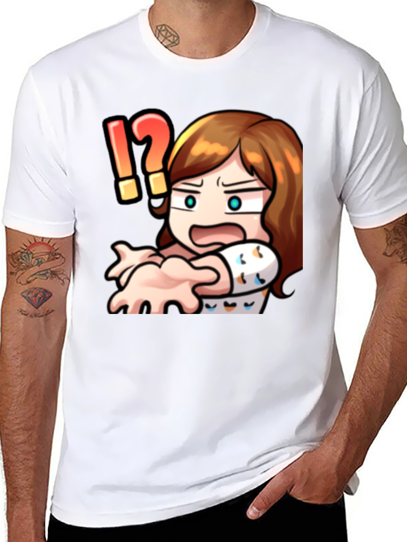 Cartoon Graphic Print Crew Neck T-Shirt