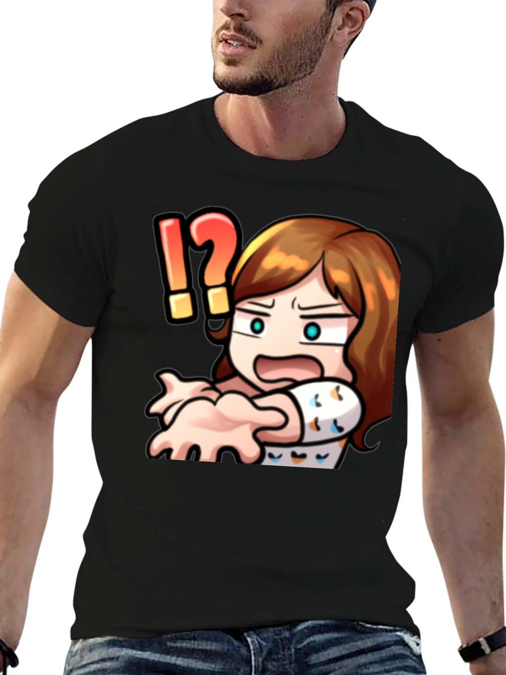Cartoon Graphic Print Crew Neck T-Shirt