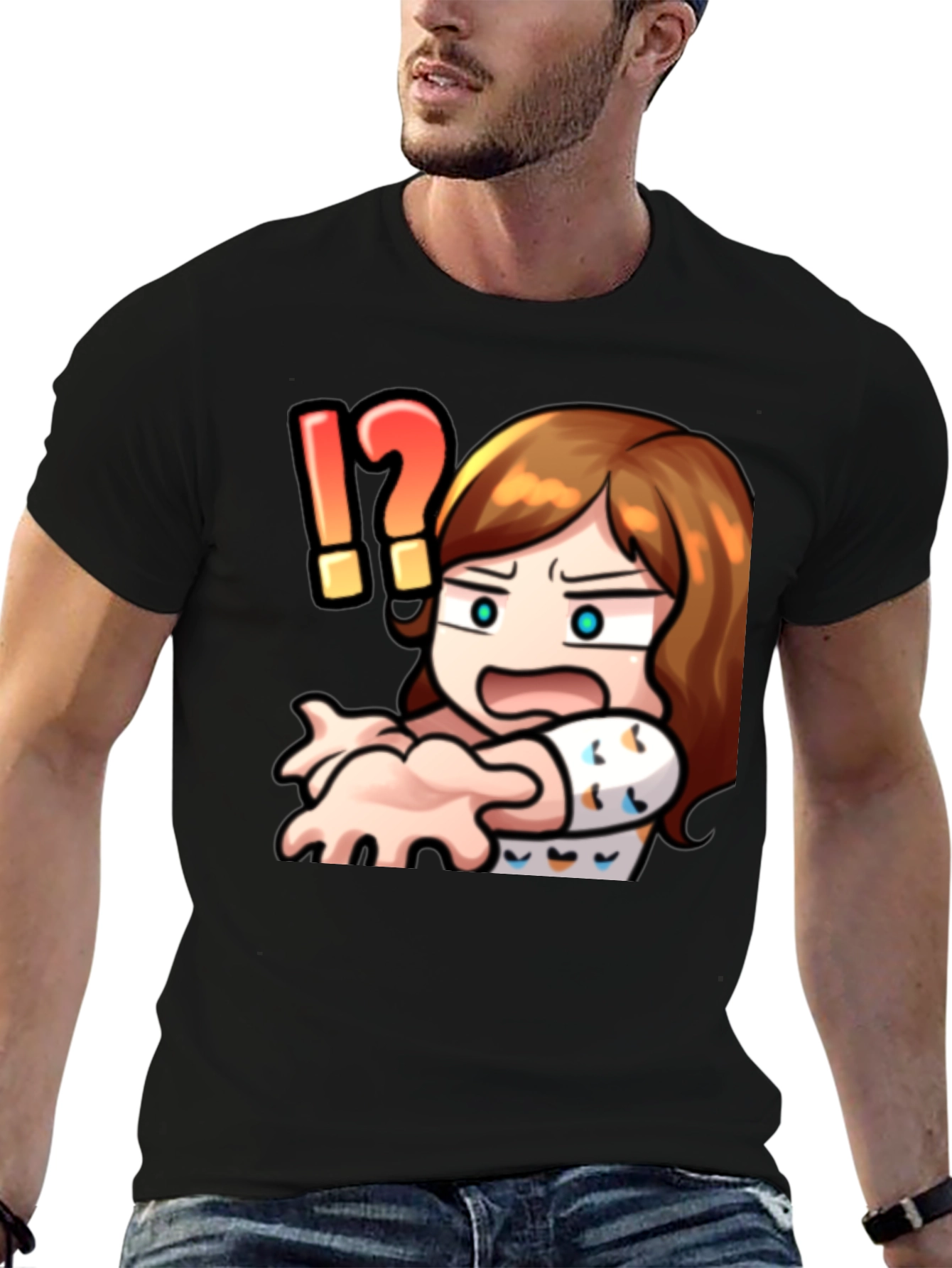 Cartoon Graphic Print Crew Neck T-Shirt