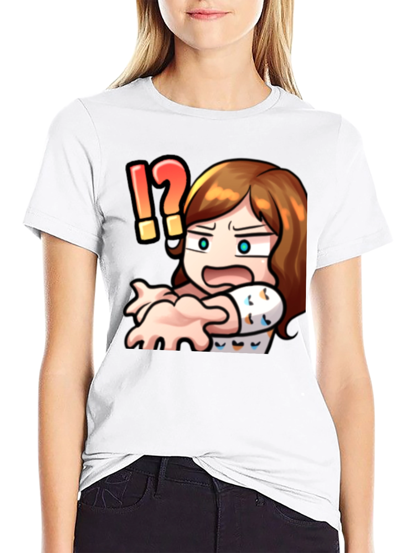 Cartoon Graphic Print Crew Neck T-Shirt