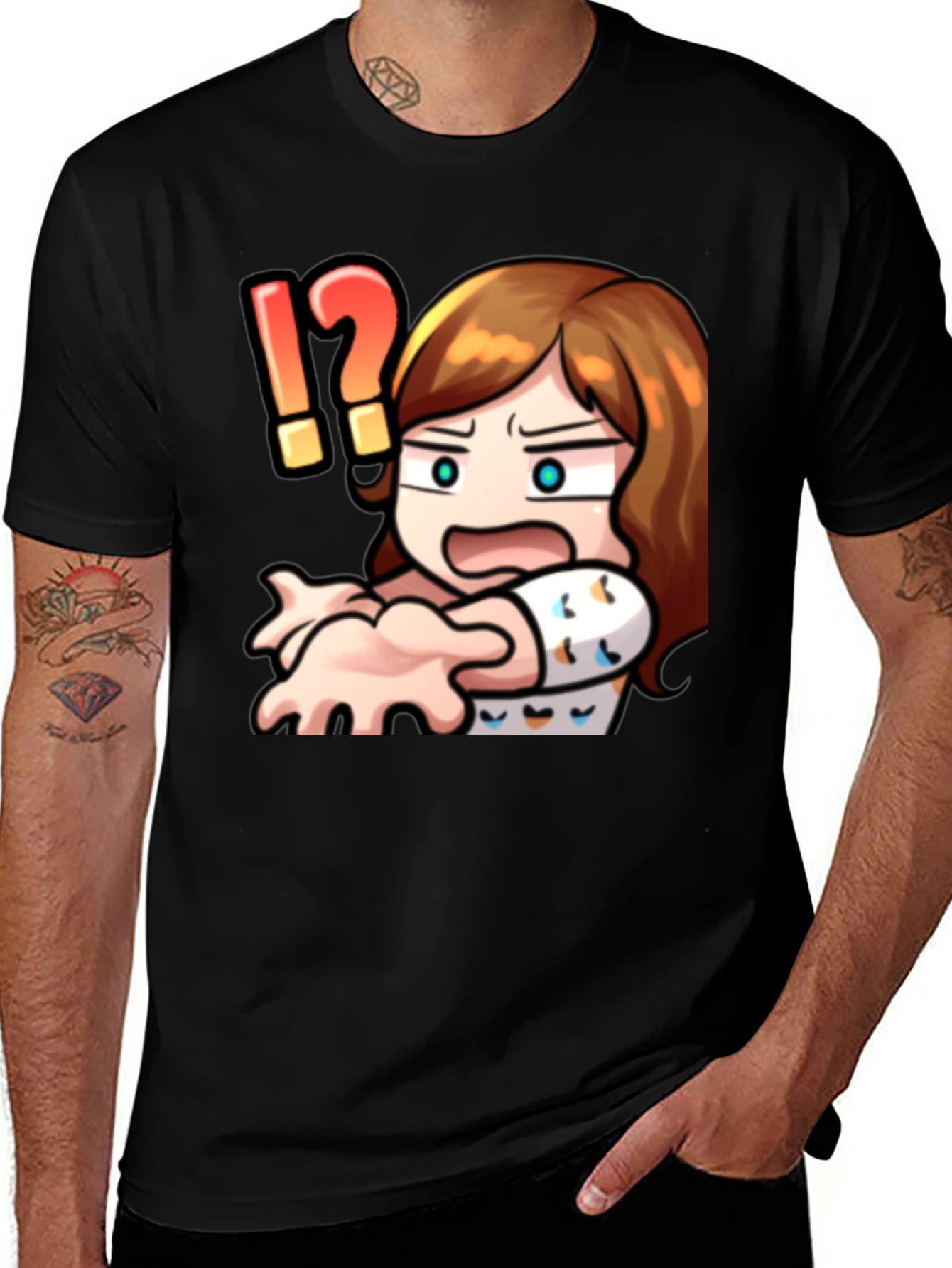 Cartoon Graphic Print Crew Neck T-Shirt
