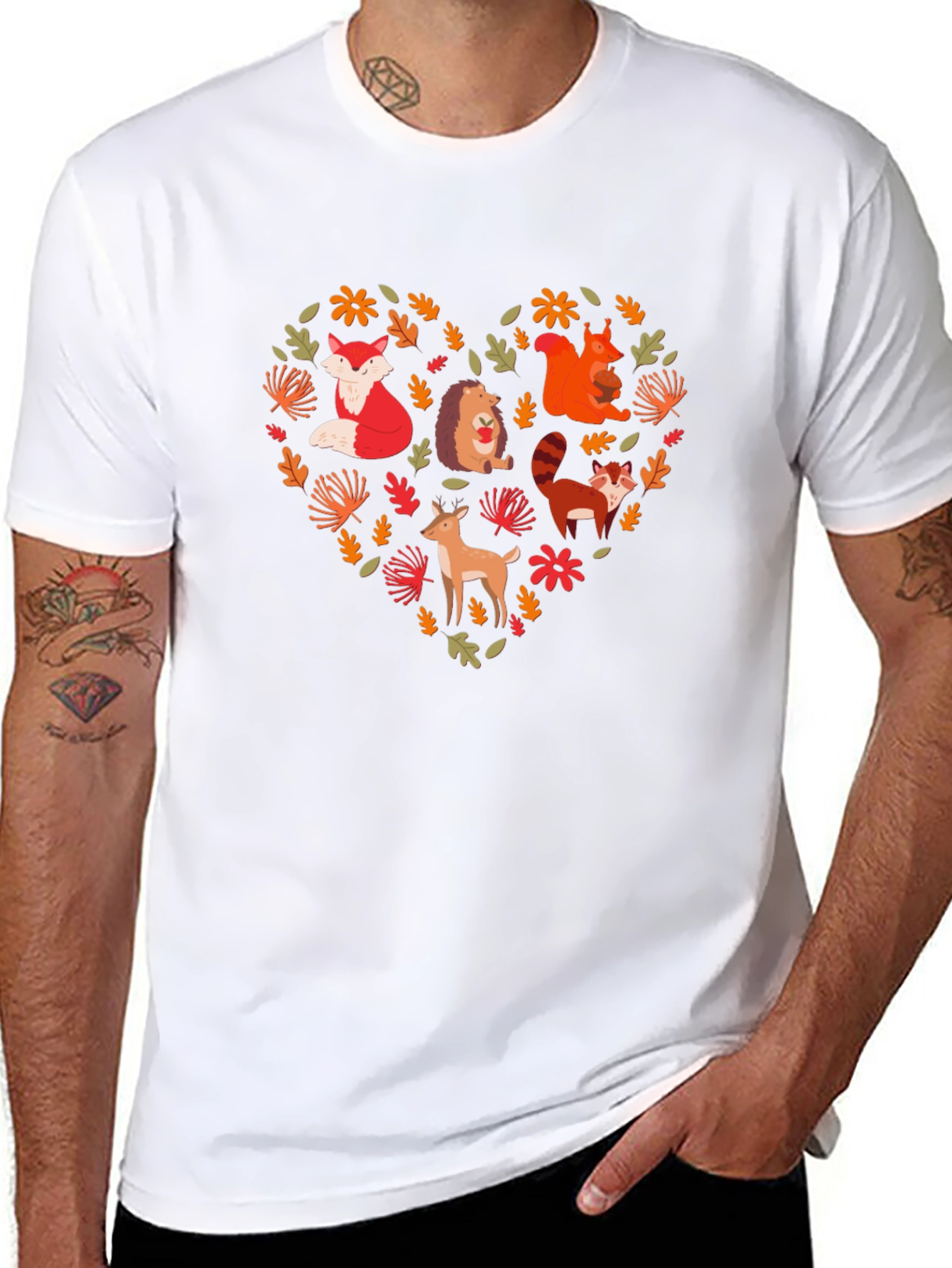 Forest Animal Heart Graphic Tee