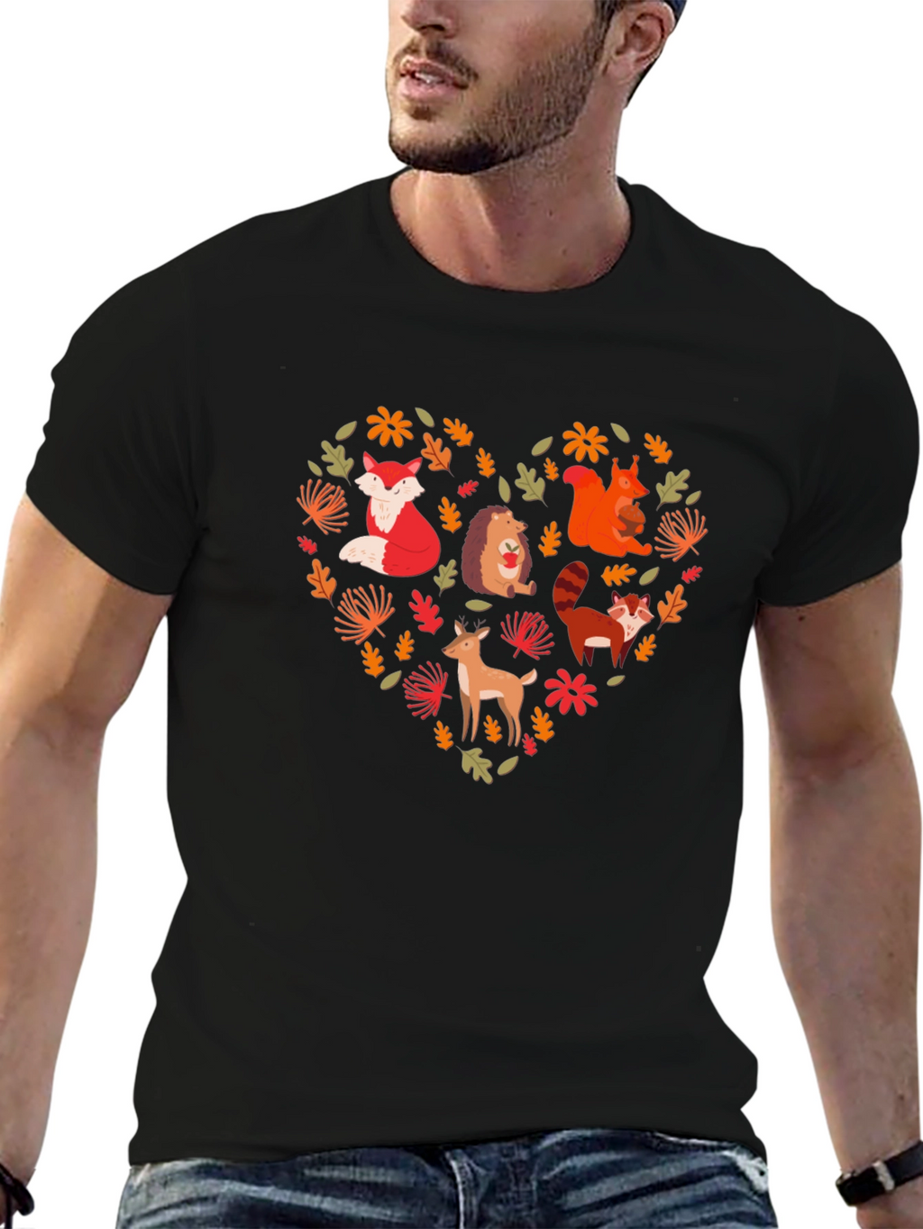 Forest Animal Heart Graphic Tee