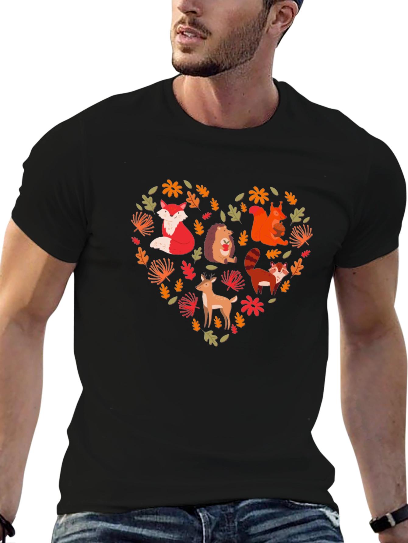 Forest Animal Heart Graphic Tee