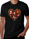 Forest Animal Heart Graphic Tee