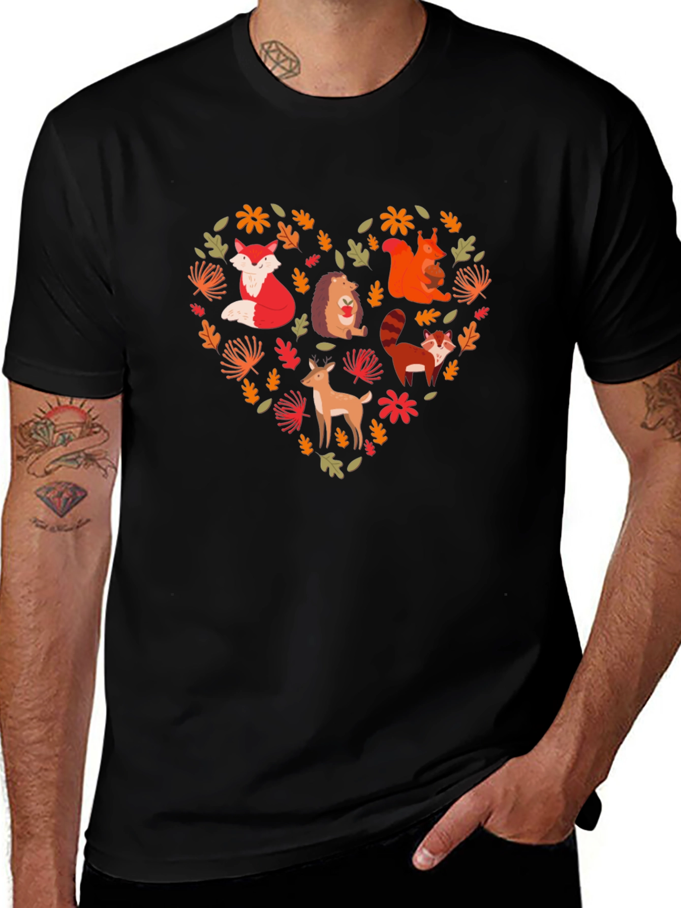 Forest Animal Heart Graphic Tee