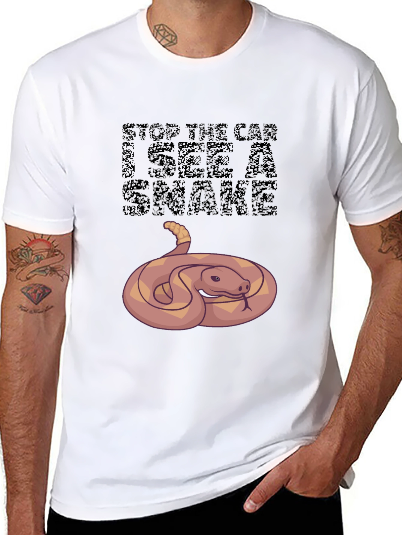 Funny Snake Graphic Tee - Stop The Car!