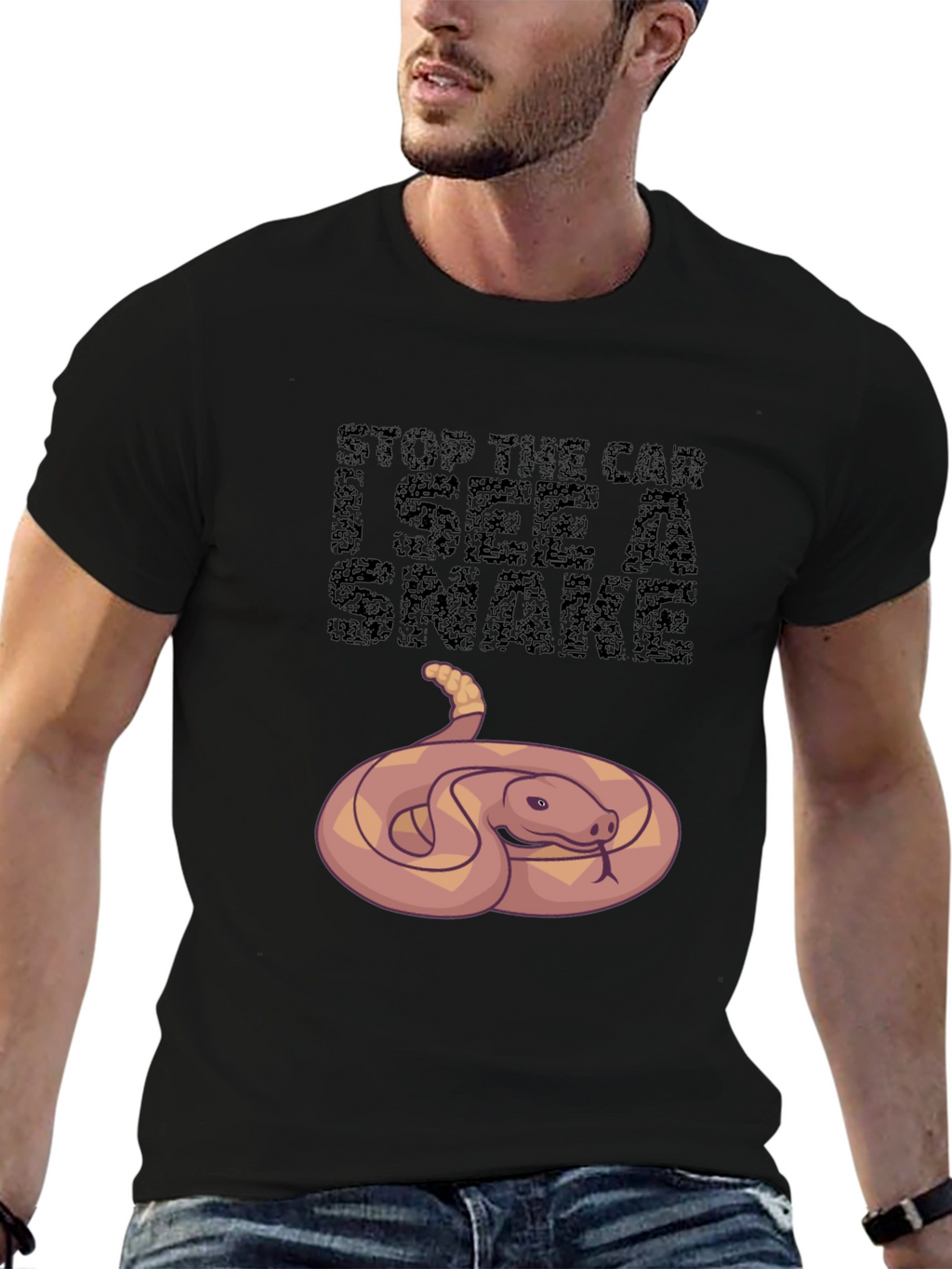 Funny Snake Graphic Tee - Stop The Car!