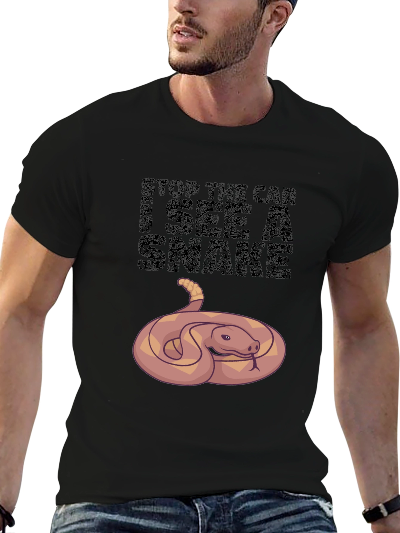 Funny Snake Graphic Tee - Stop The Car!
