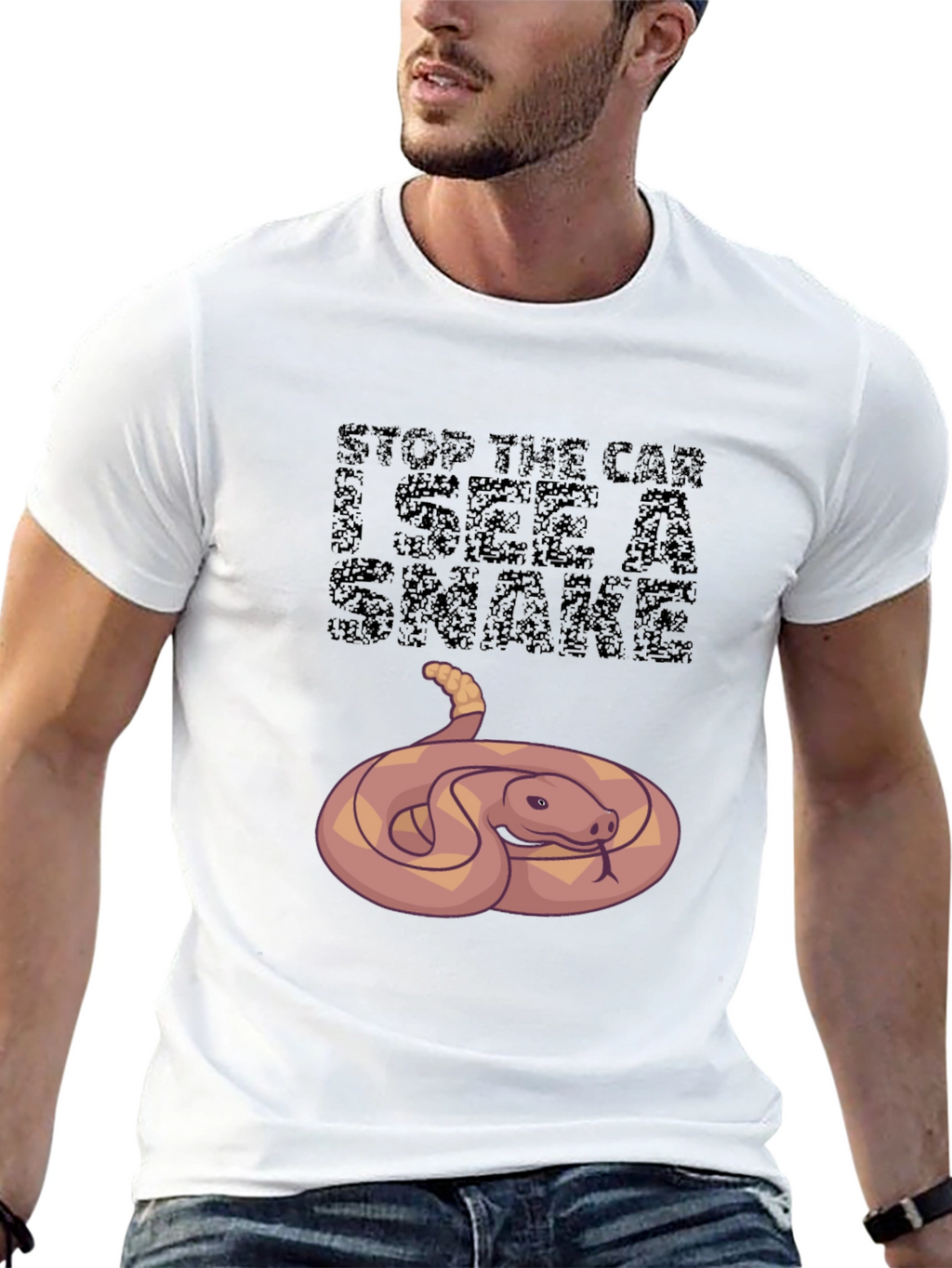 Funny Snake Graphic Tee - Stop The Car!