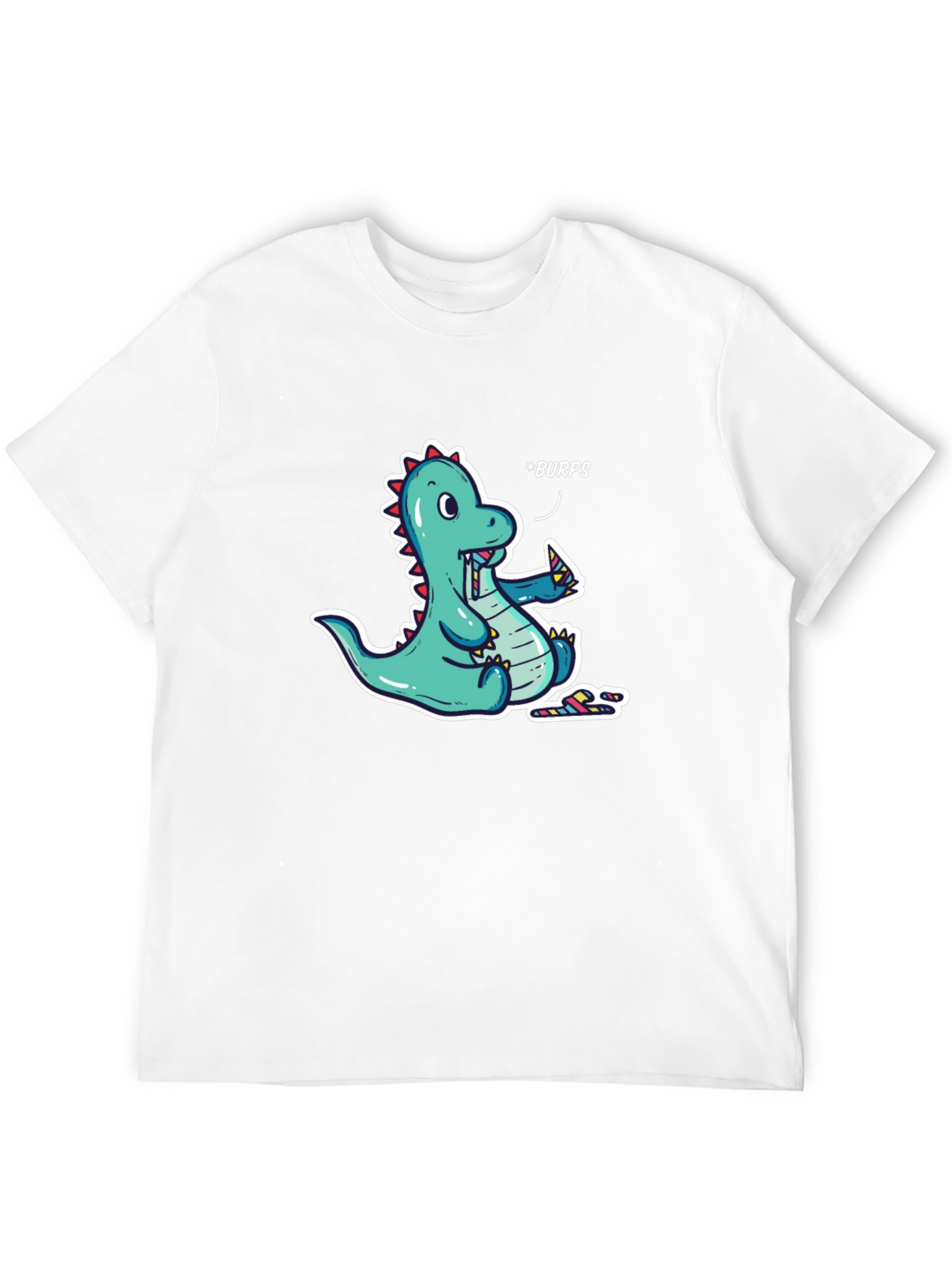 Funny Dinosaur *Burps* Graphic T-Shirt - Black Cotton Tee