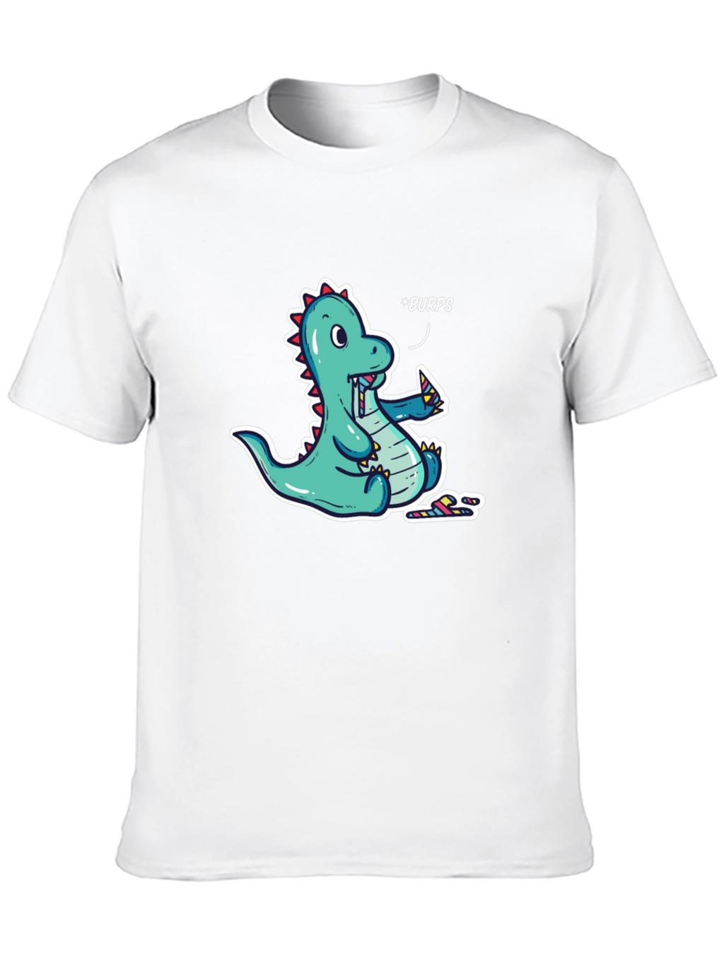 Funny Dinosaur *Burps* Graphic T-Shirt - Black Cotton Tee