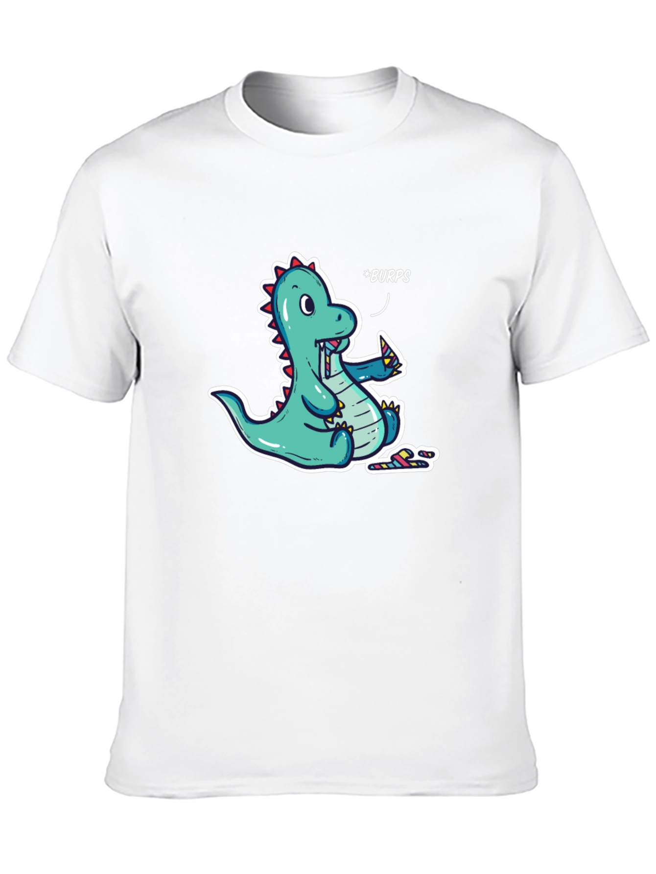 Funny Dinosaur *Burps* Graphic T-Shirt - Black Cotton Tee