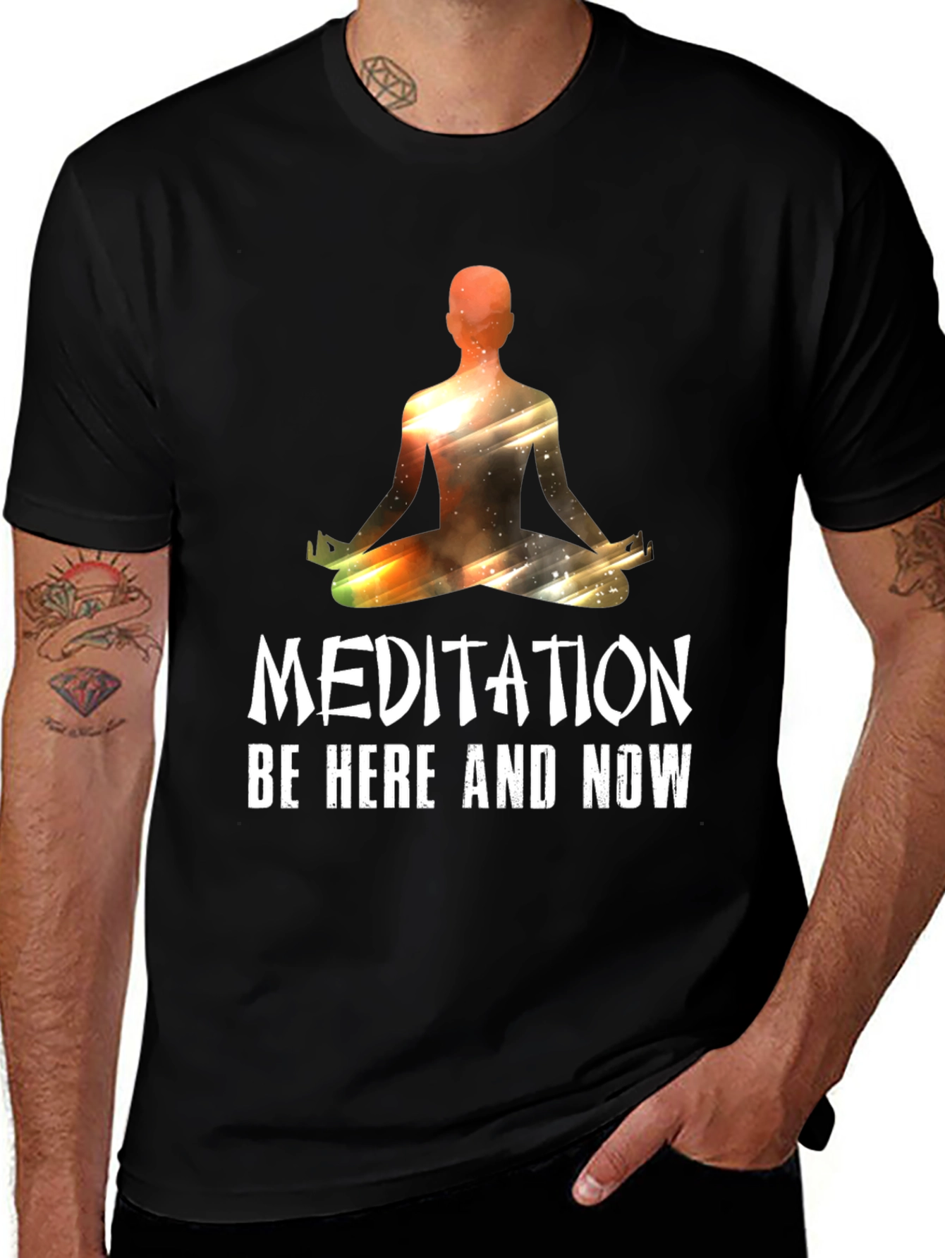 Meditation Be Here Now Graphic T-Shirt