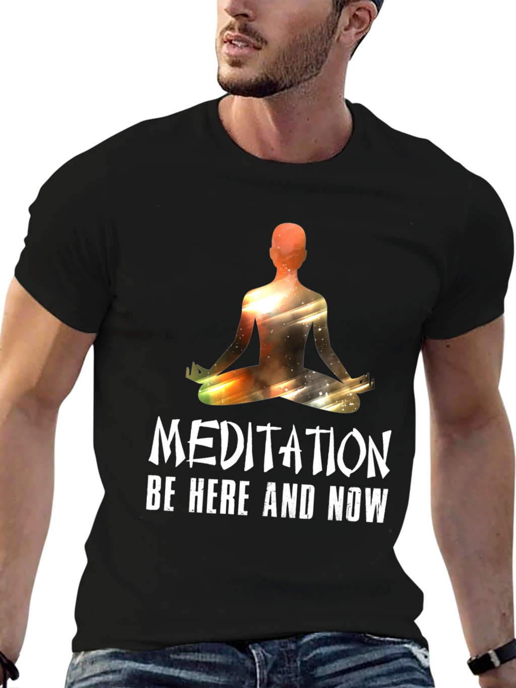 Meditation Be Here Now Graphic T-Shirt