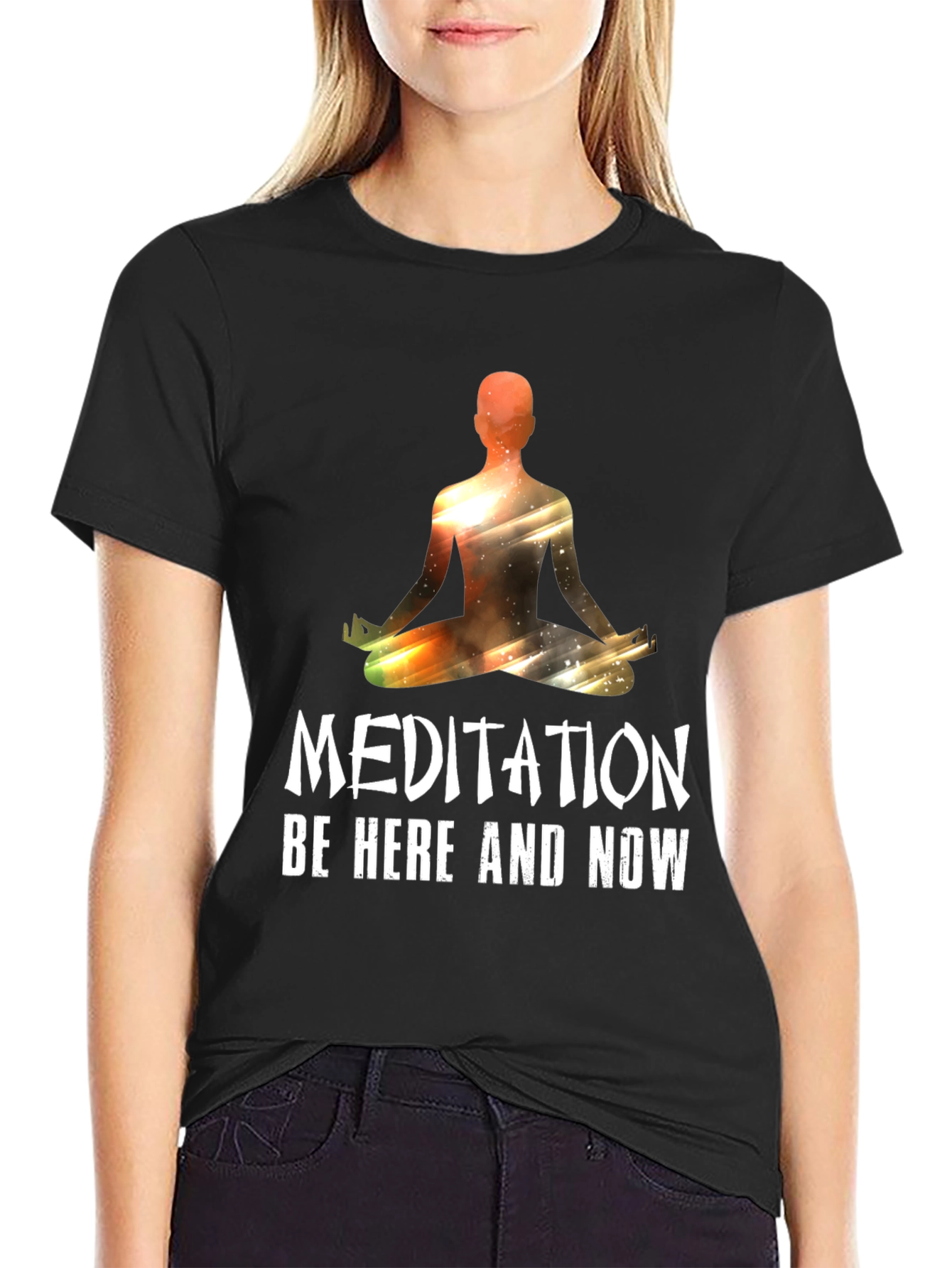 Meditation Be Here Now Graphic T-Shirt