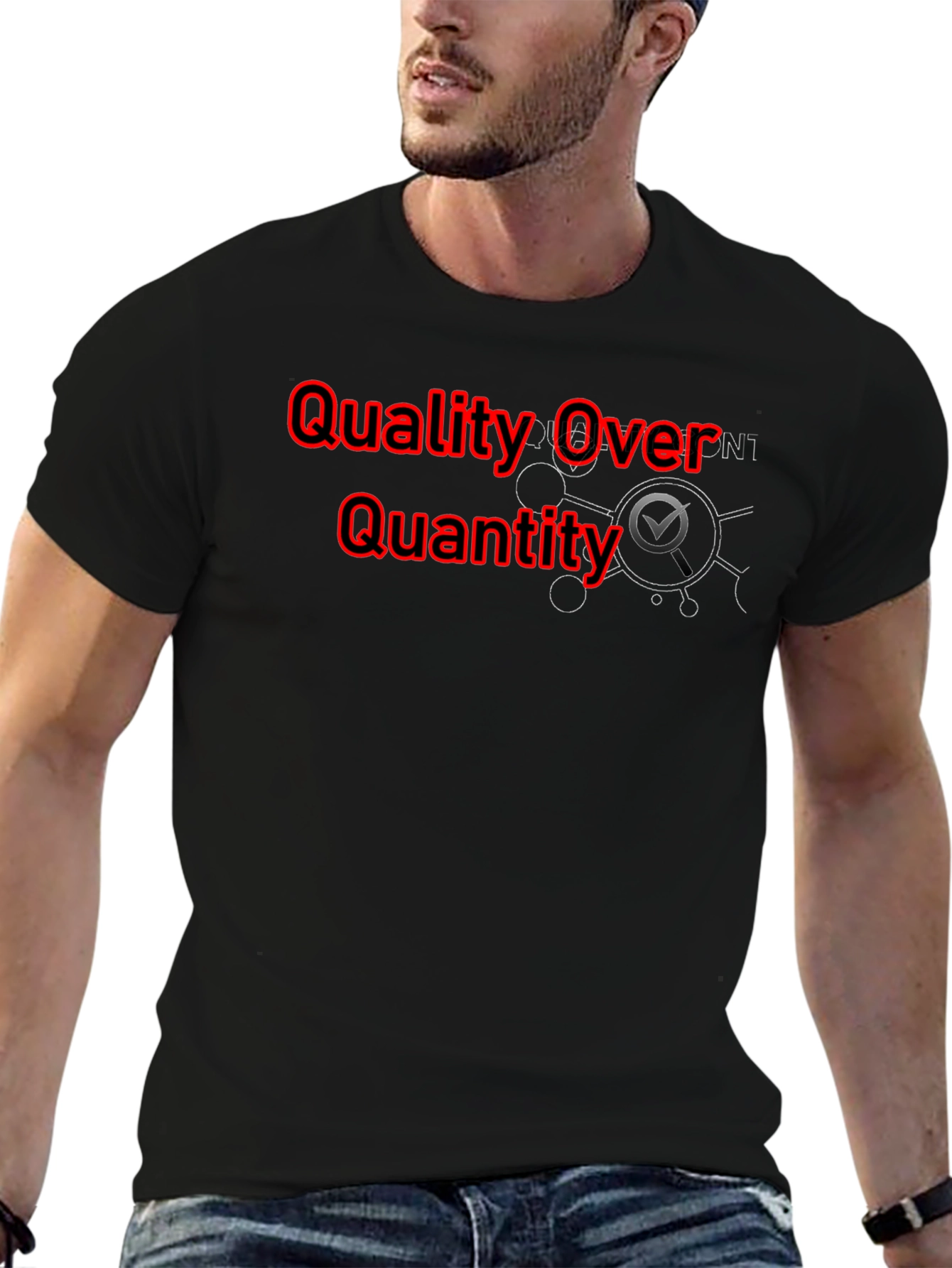 Quality Over Quantity Black Graphic Tee