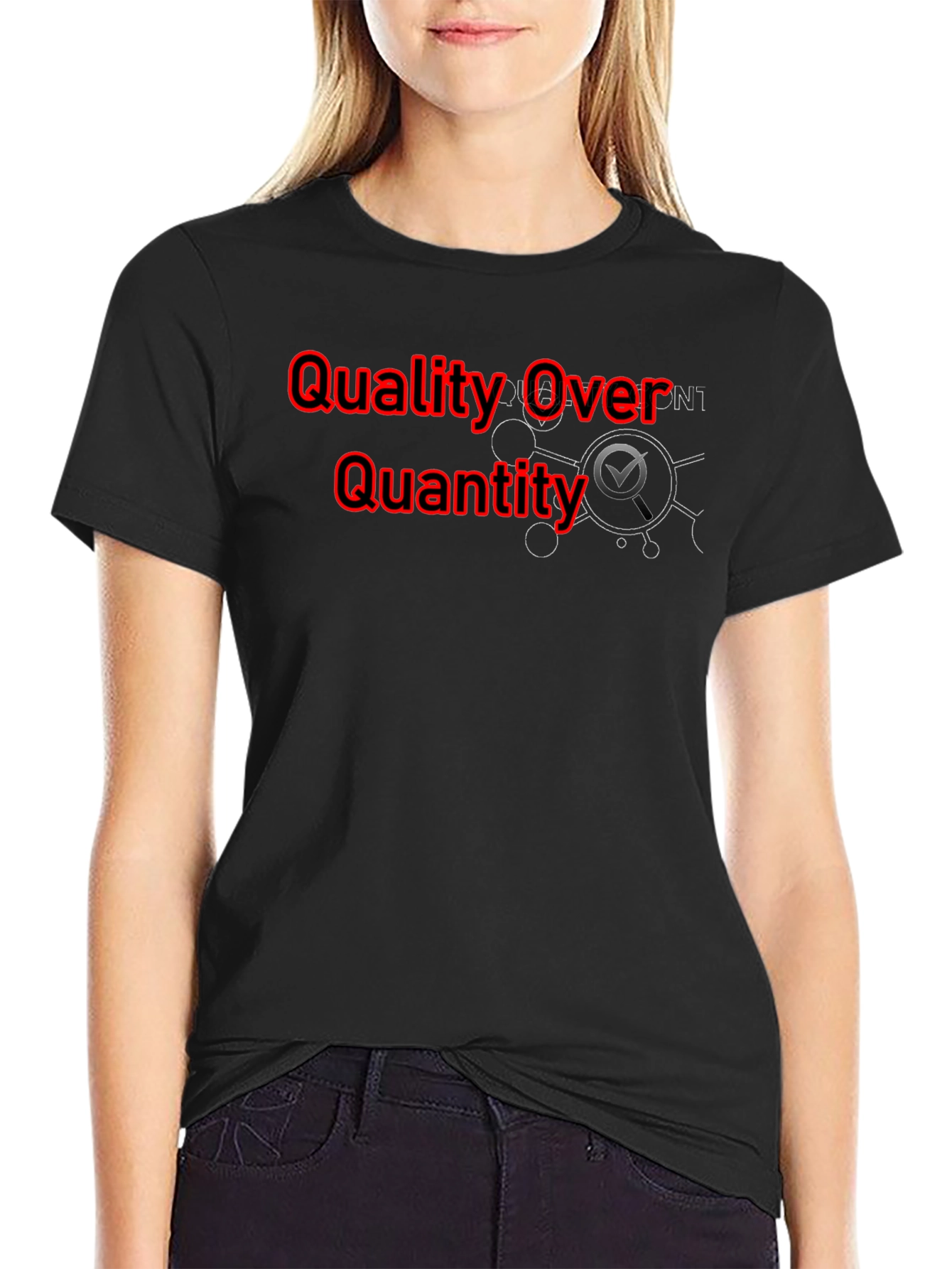 Quality Over Quantity Black Graphic Tee
