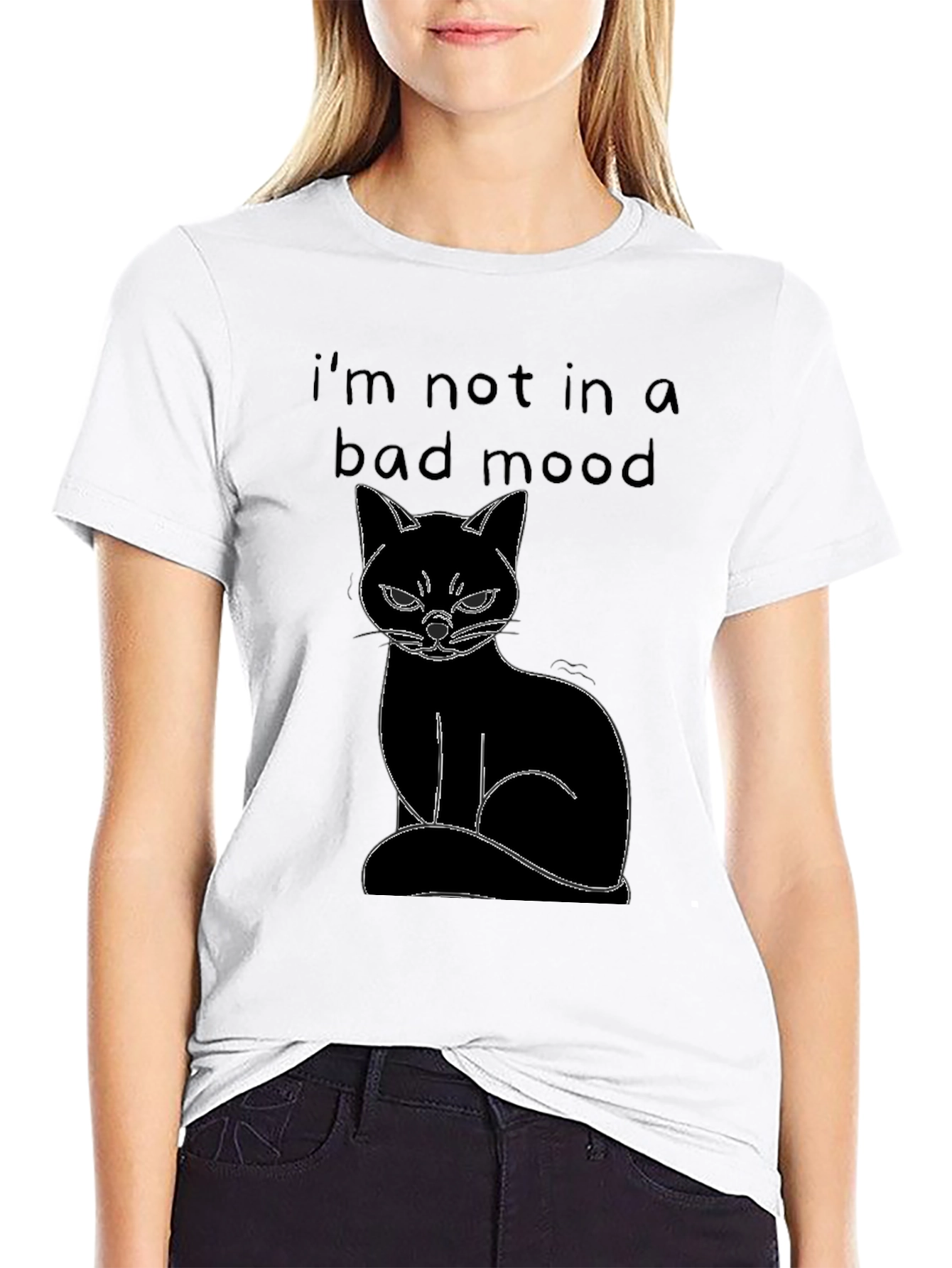 Grumpy Cat Mood T-Shirt - Unisex Black Tee