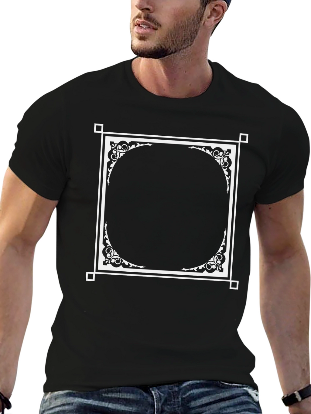 Ornate Frame Black T-Shirt