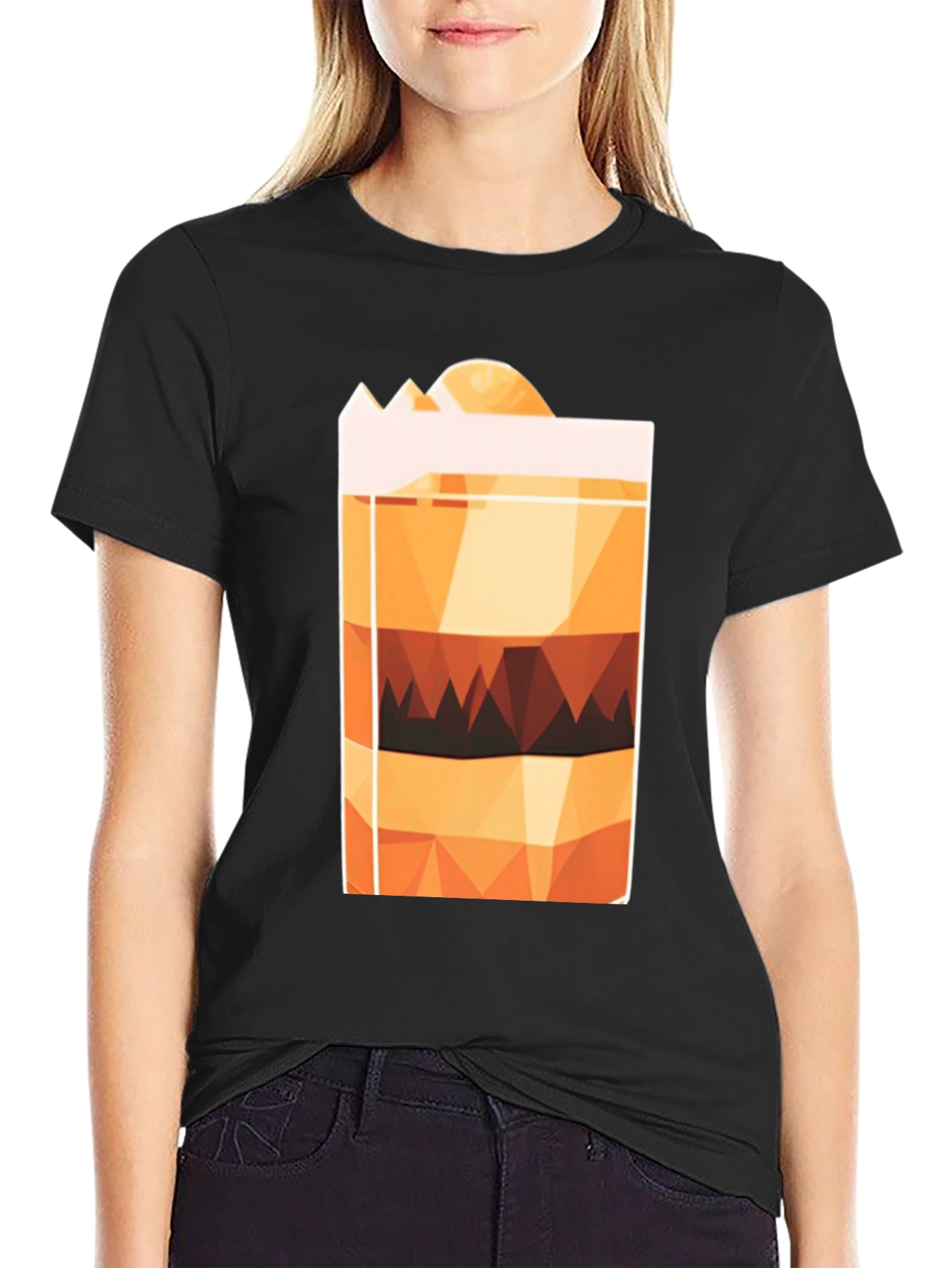 Geometric Layered Drink Graphic Tee