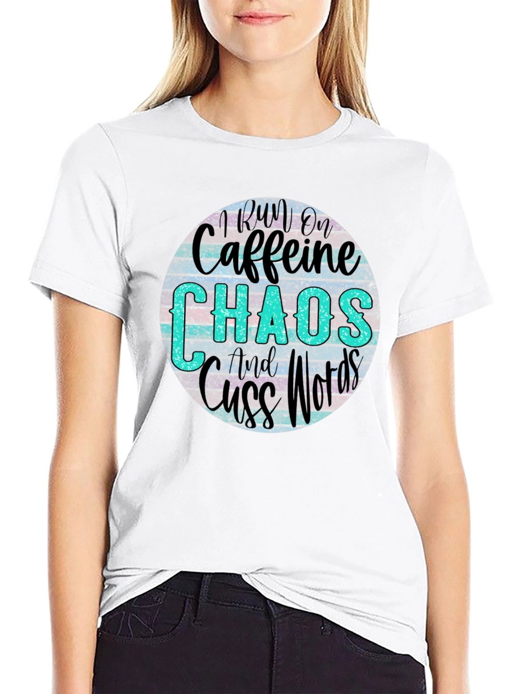 Caffeine Chaos & Cuss Words Graphic Tee