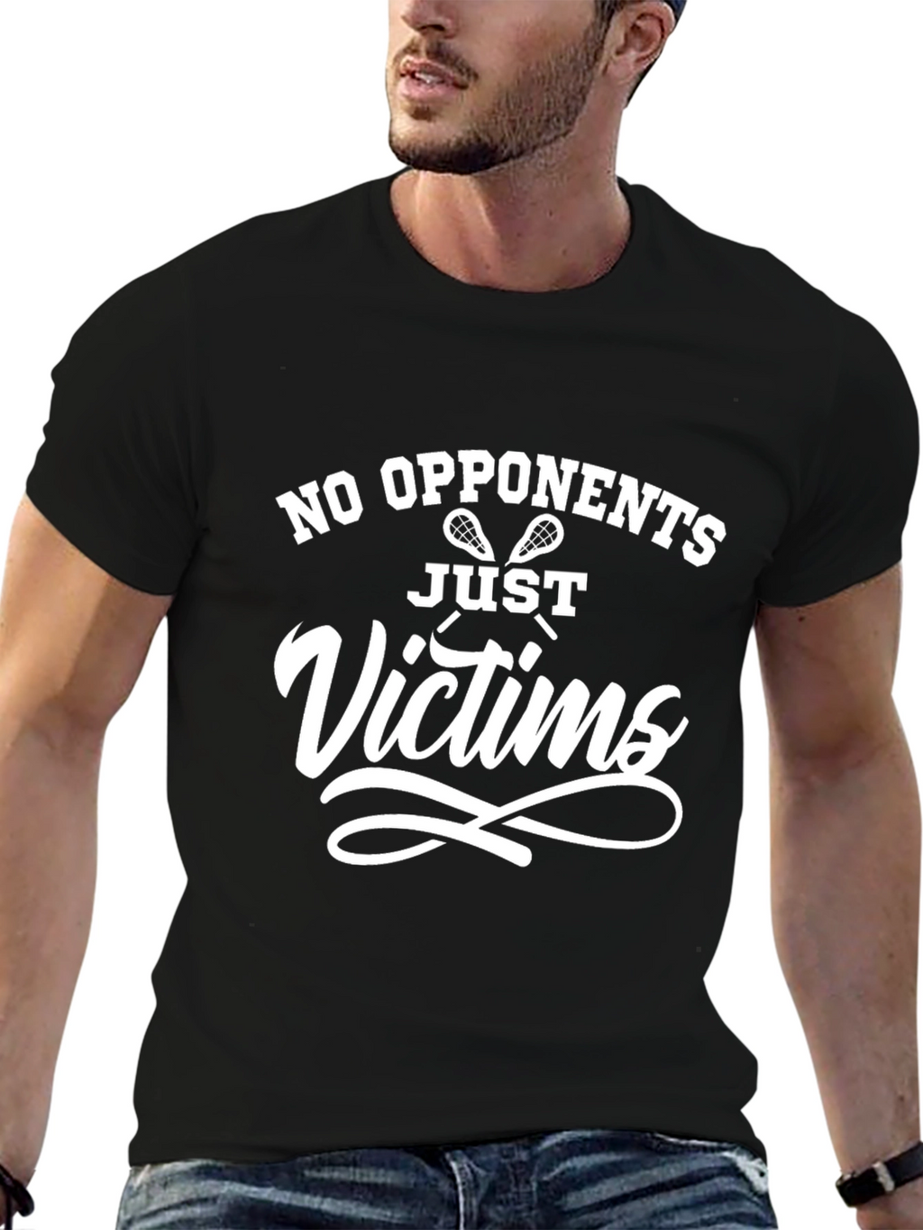 Lacrosse No Opponents Just Victims Black T-Shirt