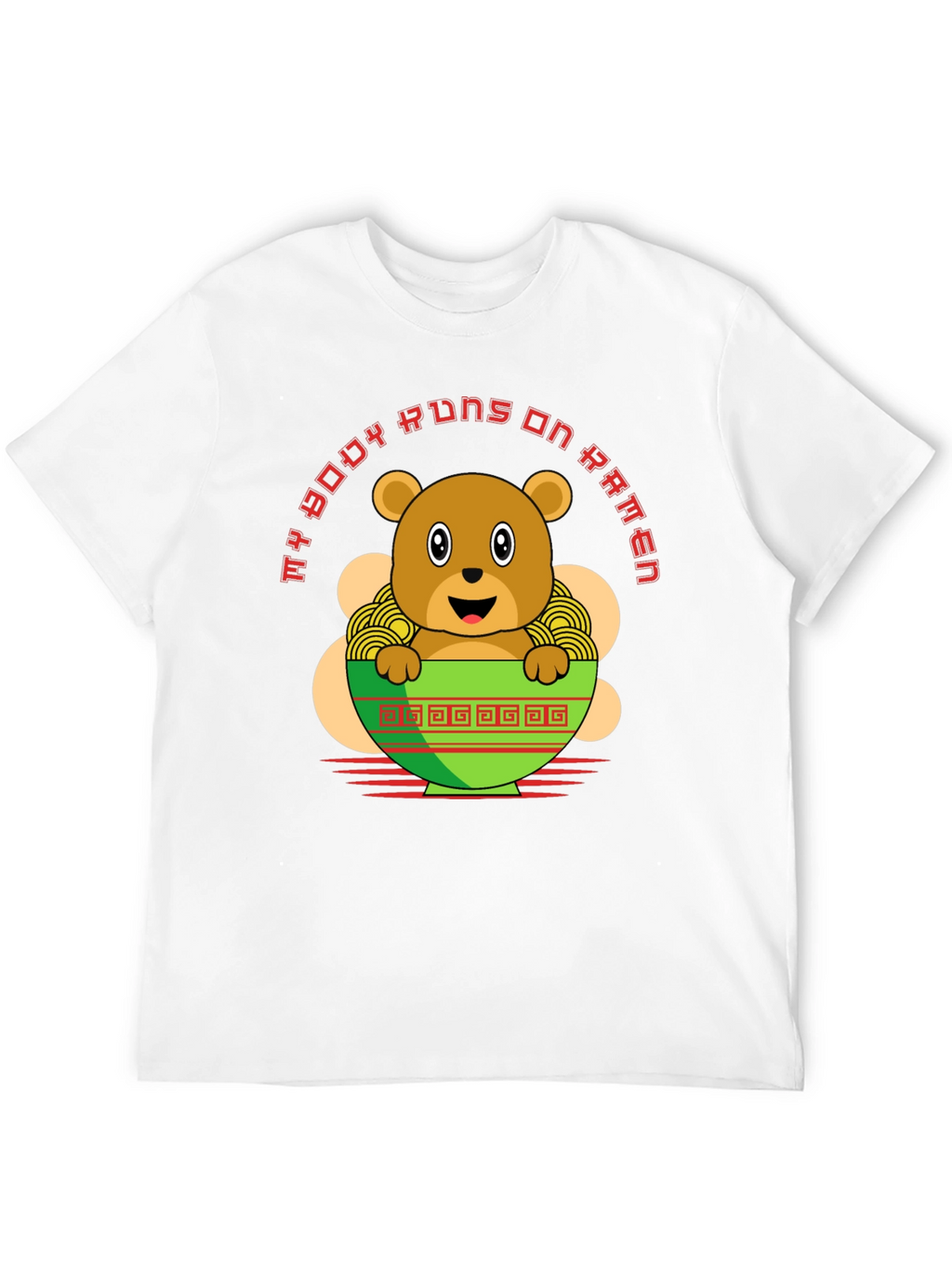 Ramen Bear T-Shirt - My Body Runs on Ramen