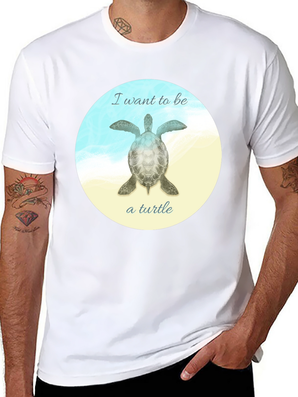 I Want to Be a Turtle T-Shirt - Black