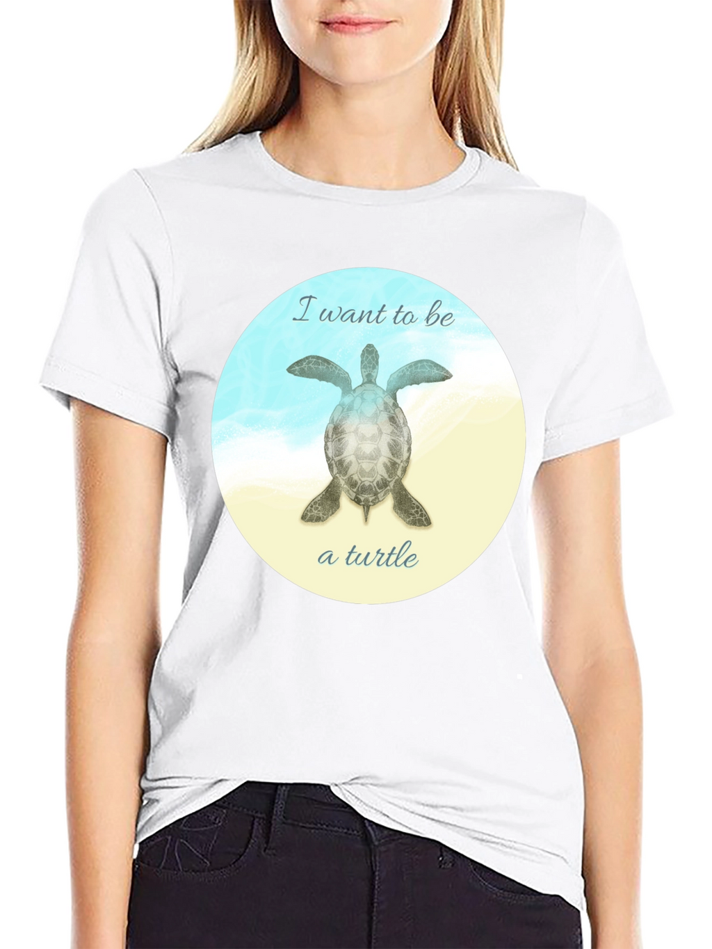 I Want to Be a Turtle T-Shirt - Black
