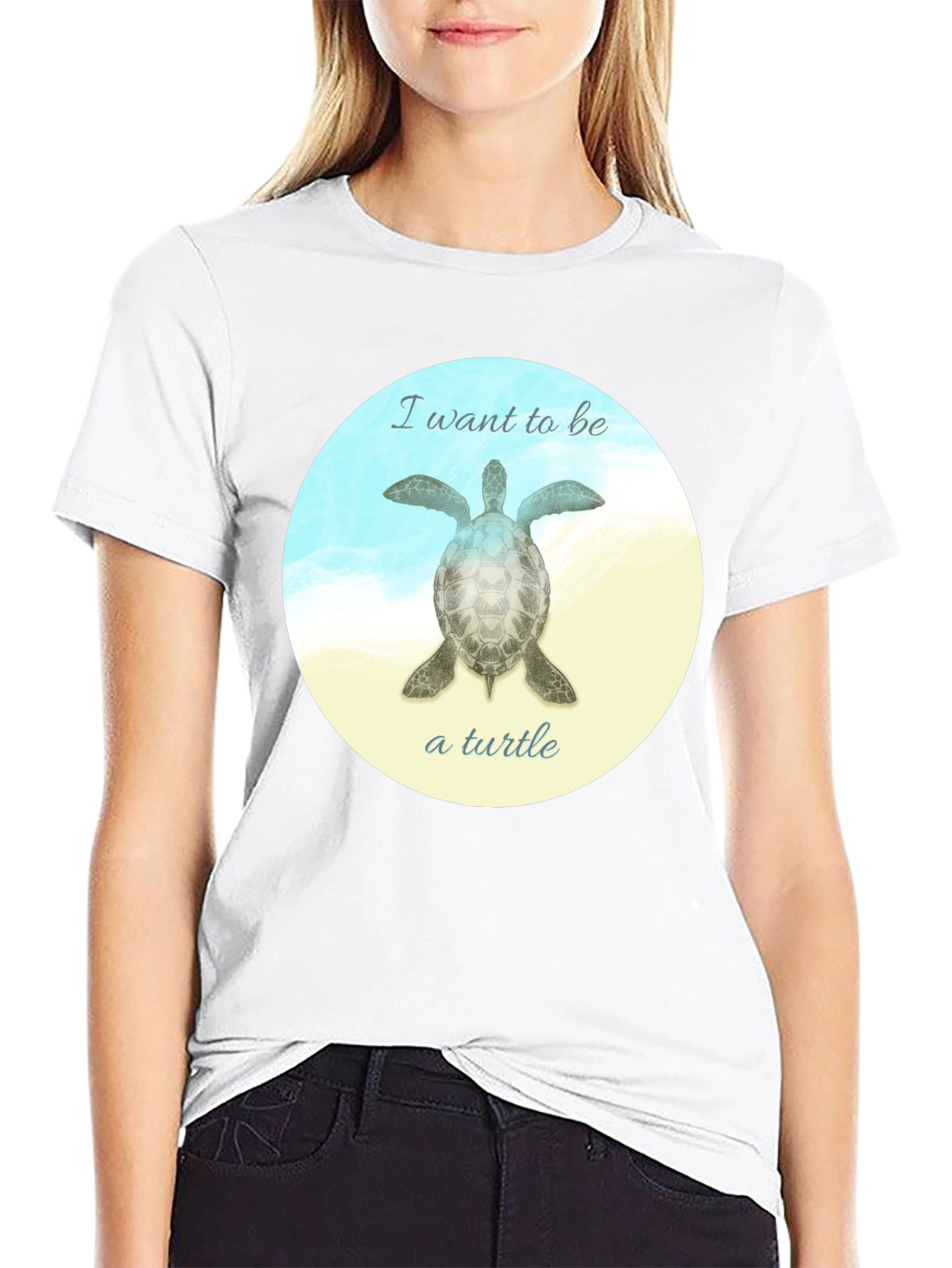 I Want to Be a Turtle T-Shirt - Black
