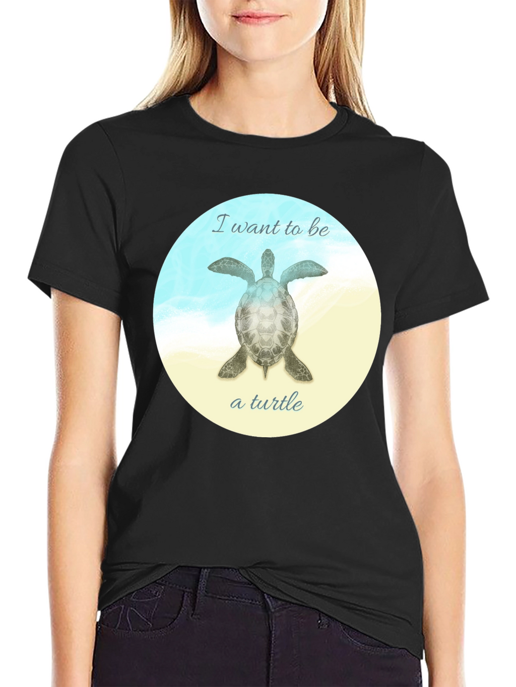 I Want to Be a Turtle T-Shirt - Black